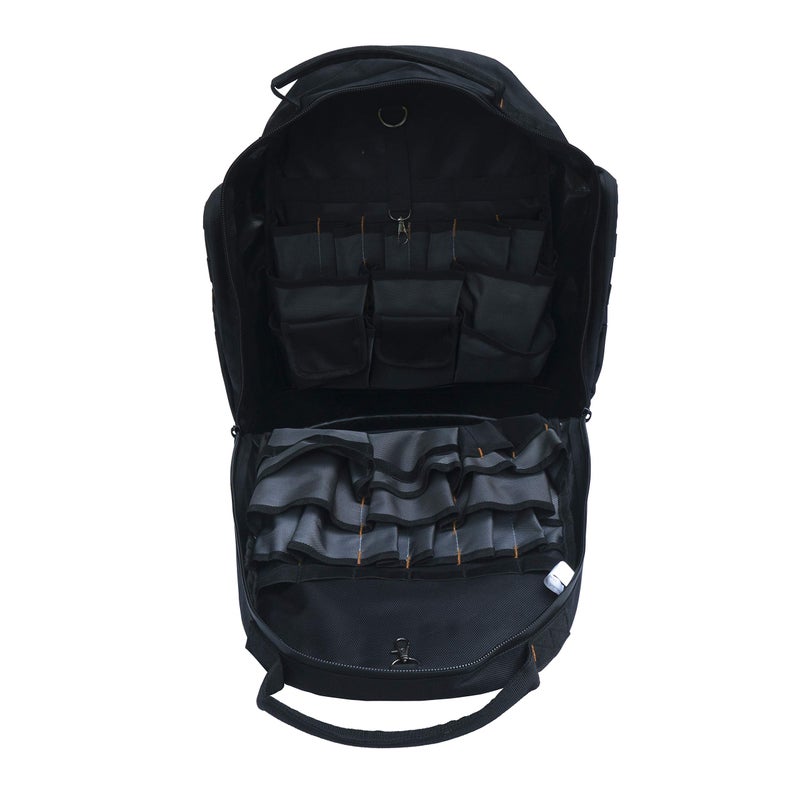 Southwire PROBAGBP Rugged Pro Tool Backpack with Heavy Duty Molded Base, Chest and Padded Shoulder Straps, 28 Pockets, 3 Zippered Pouches, 29 Tool Loops - Image 2